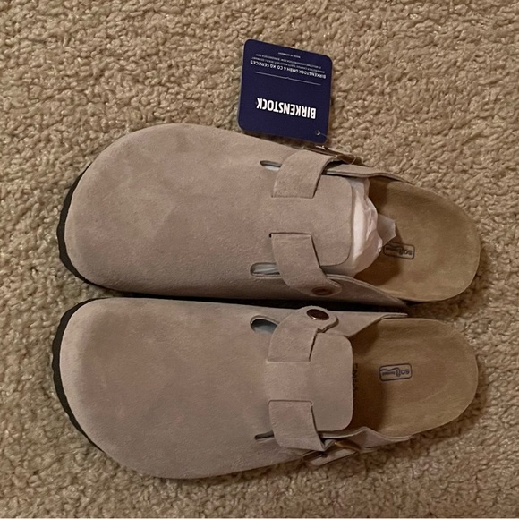 Birkenstock Boston Clogs Women's Taupe Size 8 Suede Slip-Ons - Picture 5 of 6